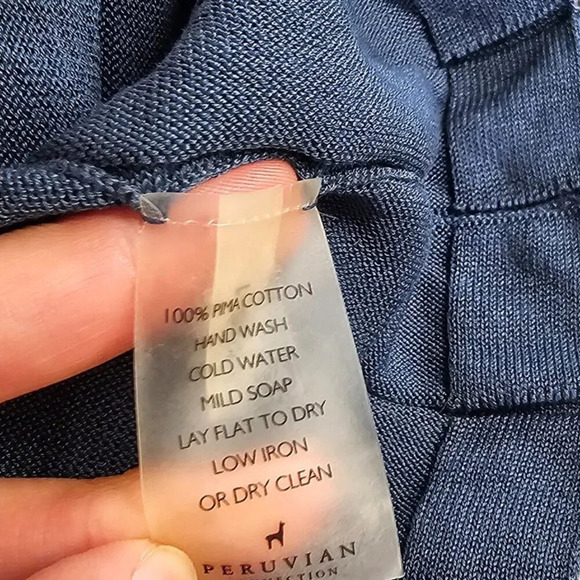 Peruvian Connection Ribbed Geometric Midi Dress Size XS Blue Stretch A-Line - Picture 7 of 9